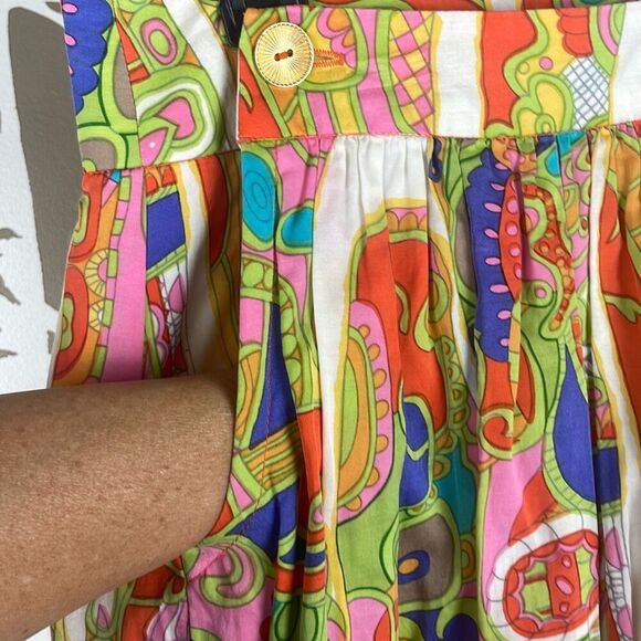 Trina Turk Silk Blend Colorful Retro Print Skirt 6 - Picture 3 of 11